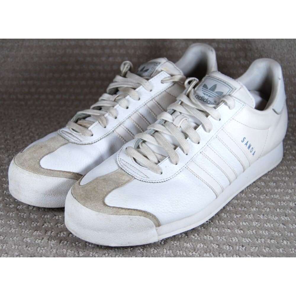 Adidas White Leather Samoas Mens Triple White Size 13 3 Stripes